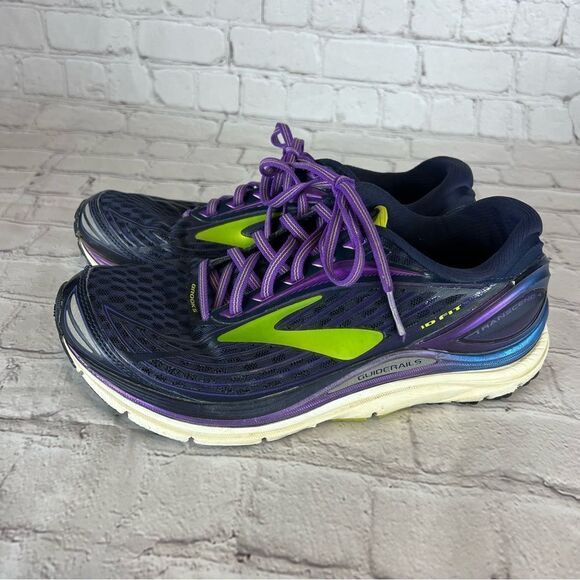 Brooks Transcend 4 Women’s Size 9.5 Peacoat/Iridesium/Lime Punch Running Shoes - Picture 6 of 11